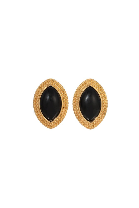 ISABELLE EARRINGS-ONYX Earrings F&D 