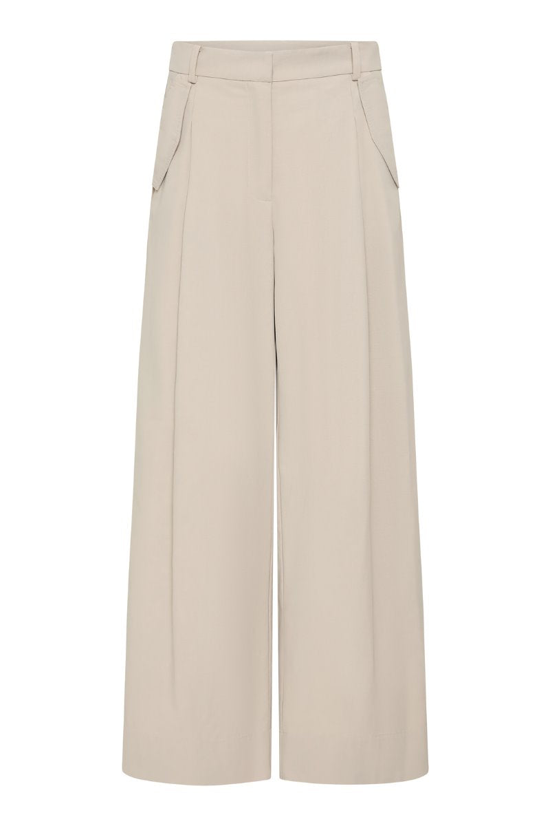 UTILITY PLEAT PANTS-CREME Pants ST AGNI 