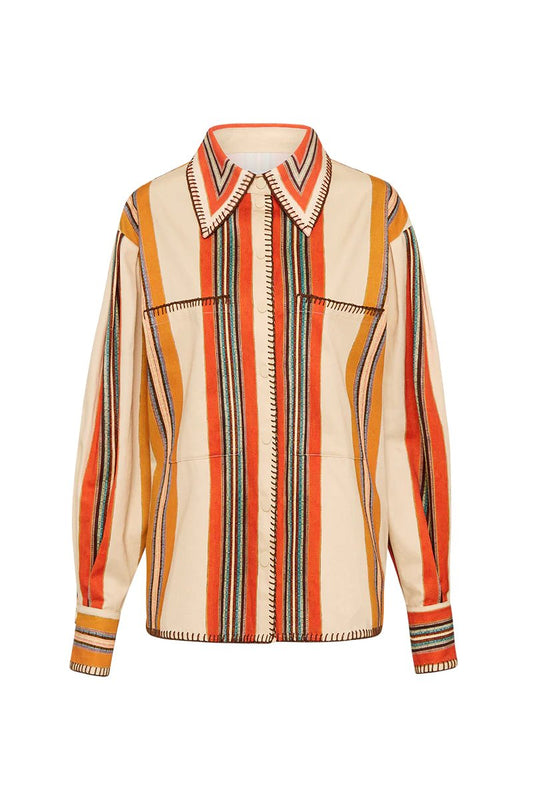 LINDSY PLEATED SHIRT-CHILLI Tops ANTIPODEAN 