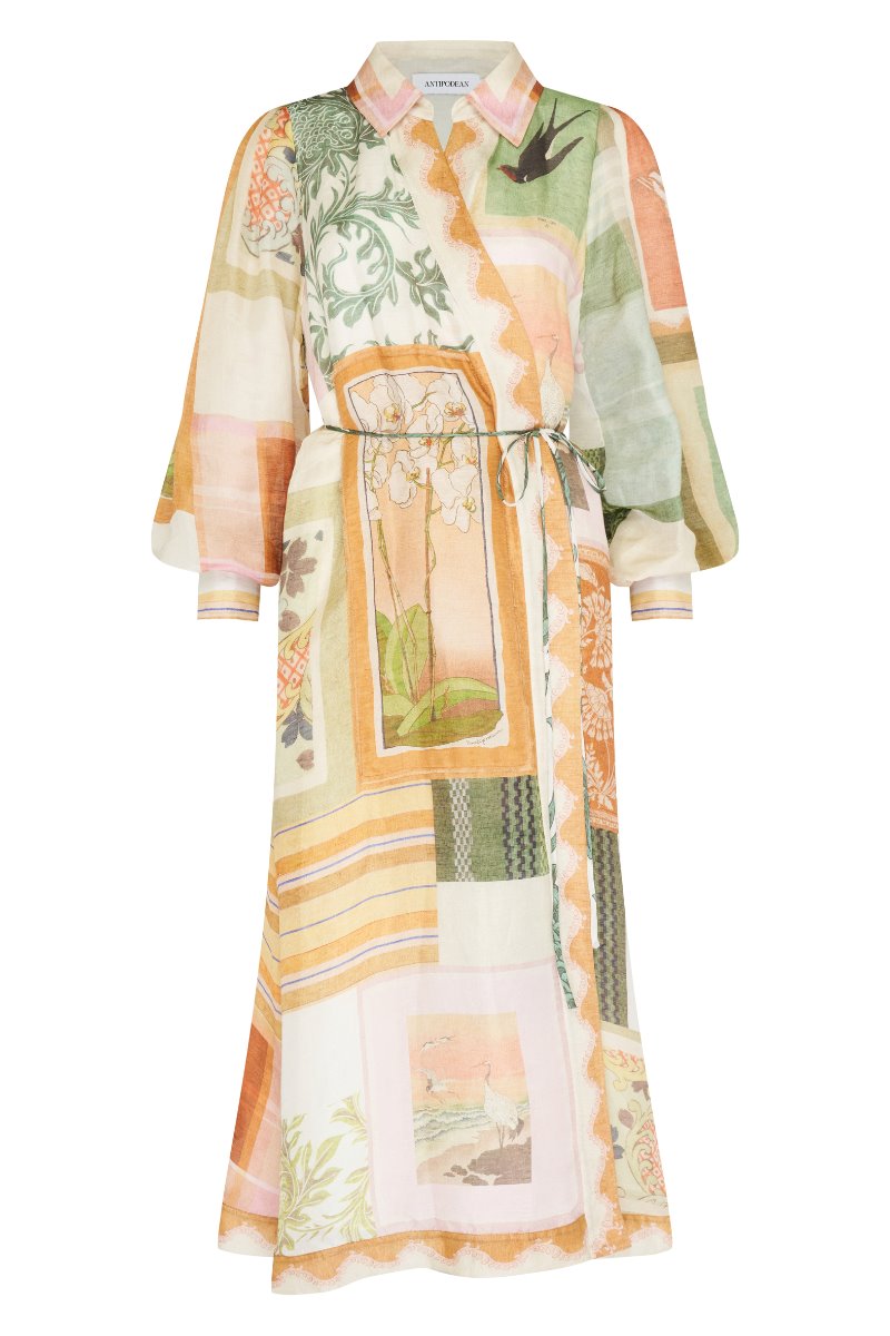 WABI SABI WRAP DRESS-PASTEL Dress ANTIPODEAN 6 Pastel 