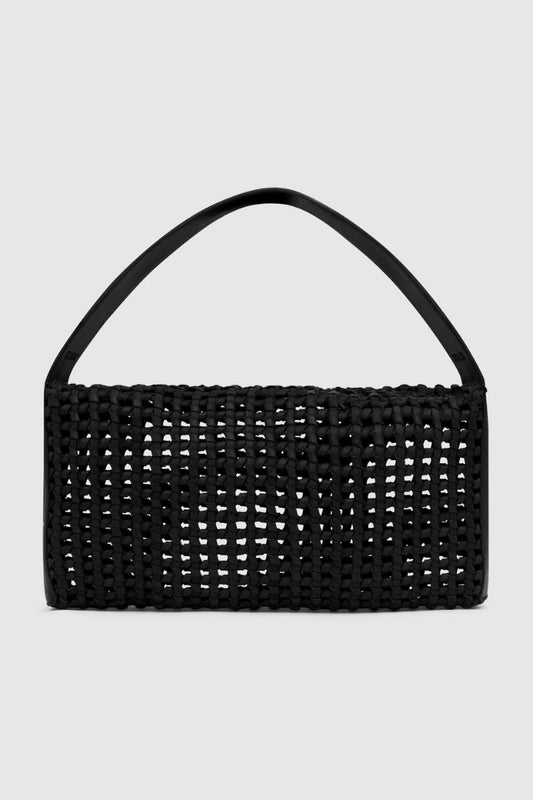 MACRAME MESH BAG-BLACK Handbags ST AGNI 