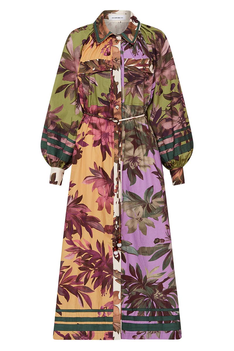 HANSEL LONG SHIRT DRESS-FLORAL Maxi Dress ANTIPODEAN 