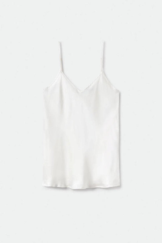 BIAS CUT CAMI WHITE Tops Silk Laundry XS WHITE 