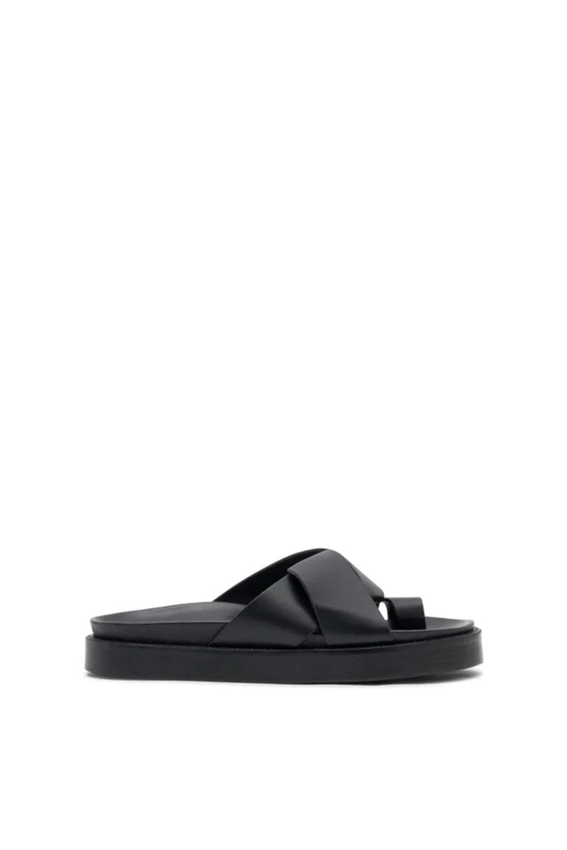 LAUREL LEATHER SANDAL-BLACK Sandals Camilla and Marc 