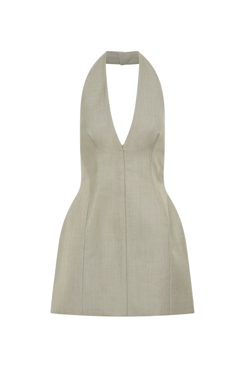 POMPIDOU HALTERNECK MINI DRESS-OLIVE MARLE Mini Dress Camilla and Marc 