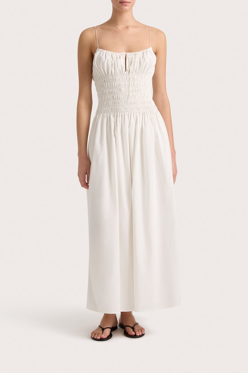 AYA STRING MIDI DRESS-WHITE Midi Dress Faithfull the Brand 