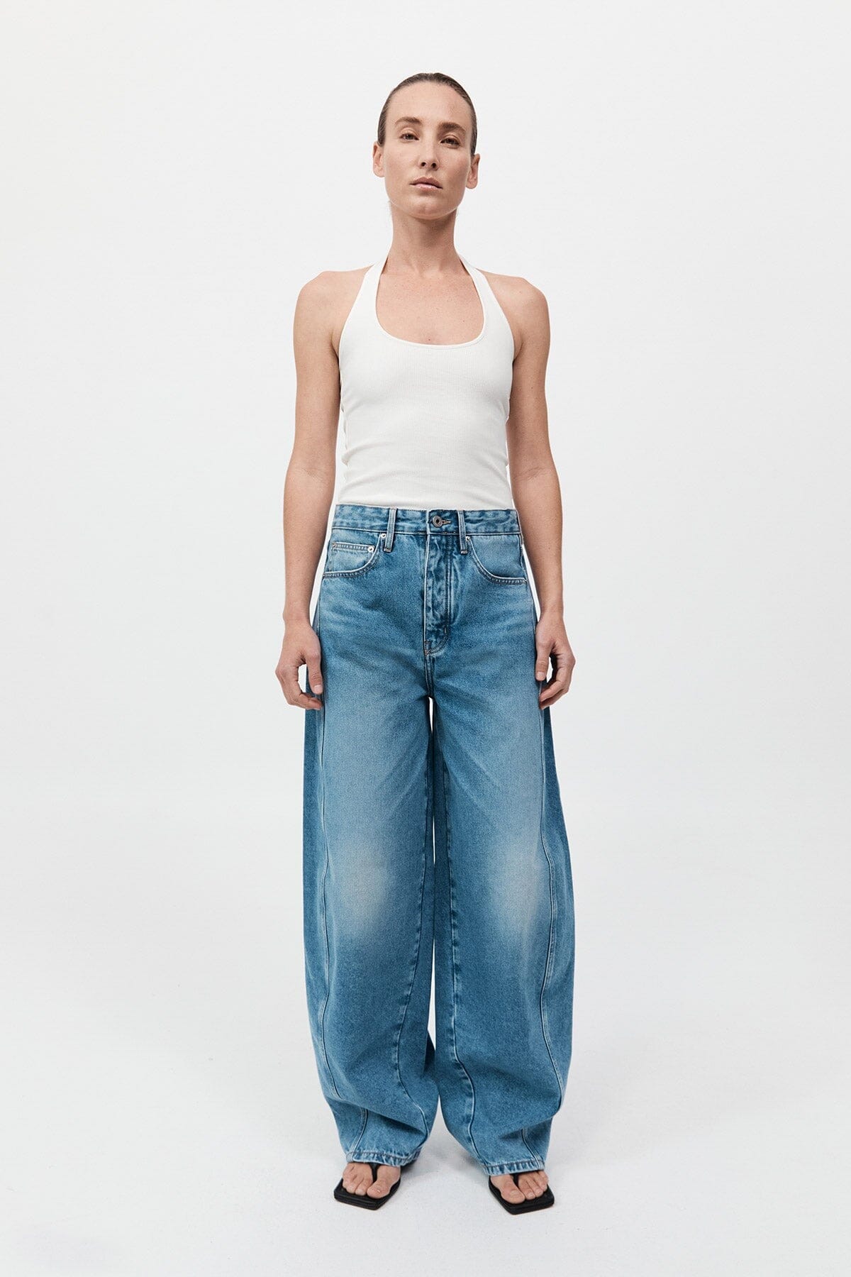 RIB HALTER TOP-WHITE Tops ST AGNI 