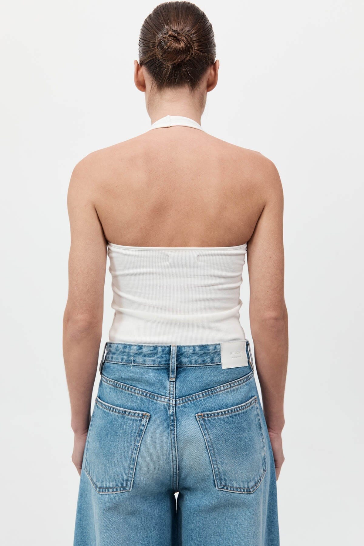 RIB HALTER TOP-WHITE Tops ST AGNI 