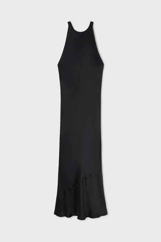 HIGH LOW DRESS-BLACK Midi Dress Silk Laundry 