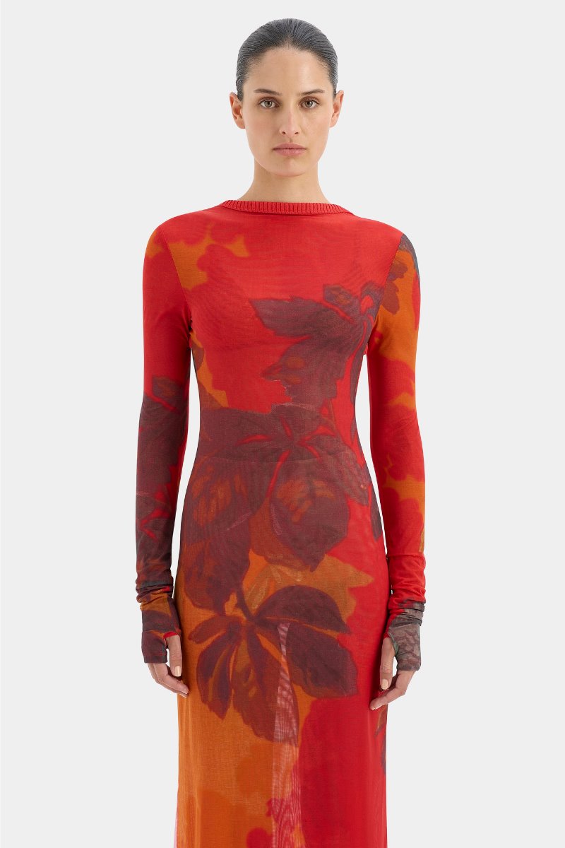 LIBERTINE CUT OUT MIDI DRESS-WREN PRINT Midi Dress SIR. 