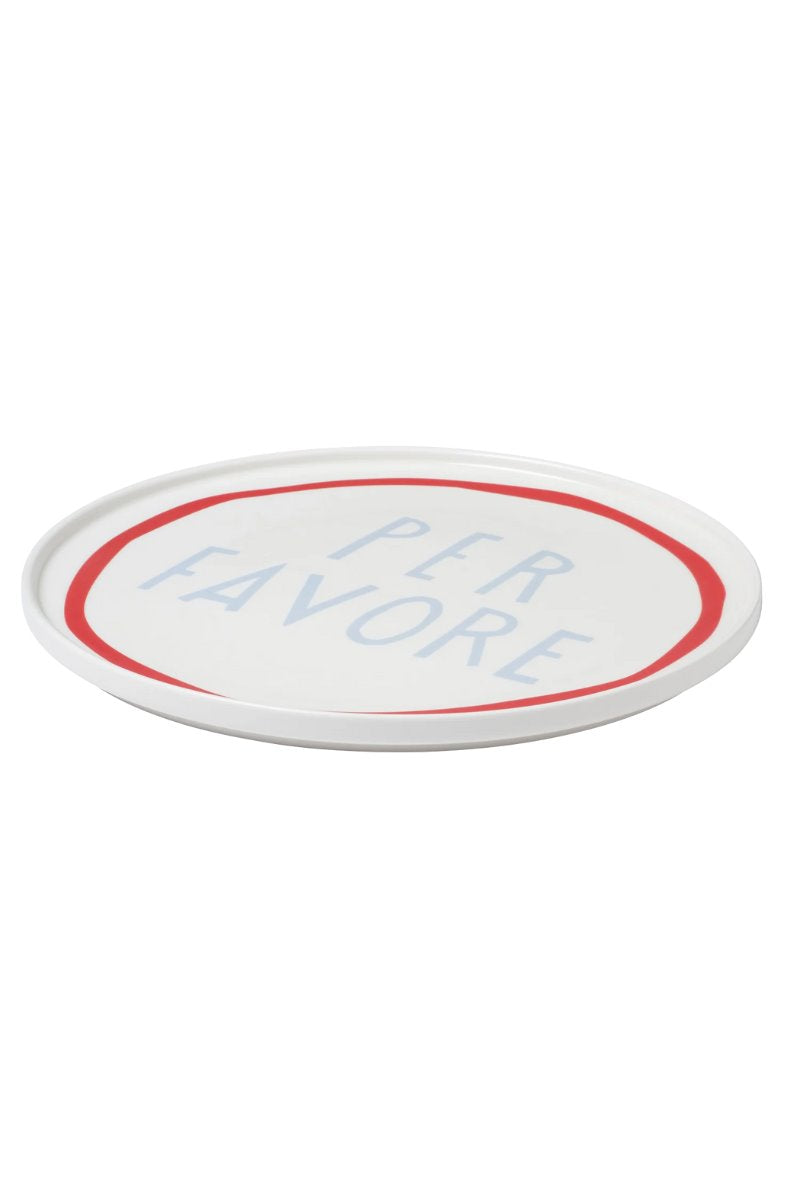 PER FAVORE PLATE-BLUE/RED *in-store only* Home In The Round House 