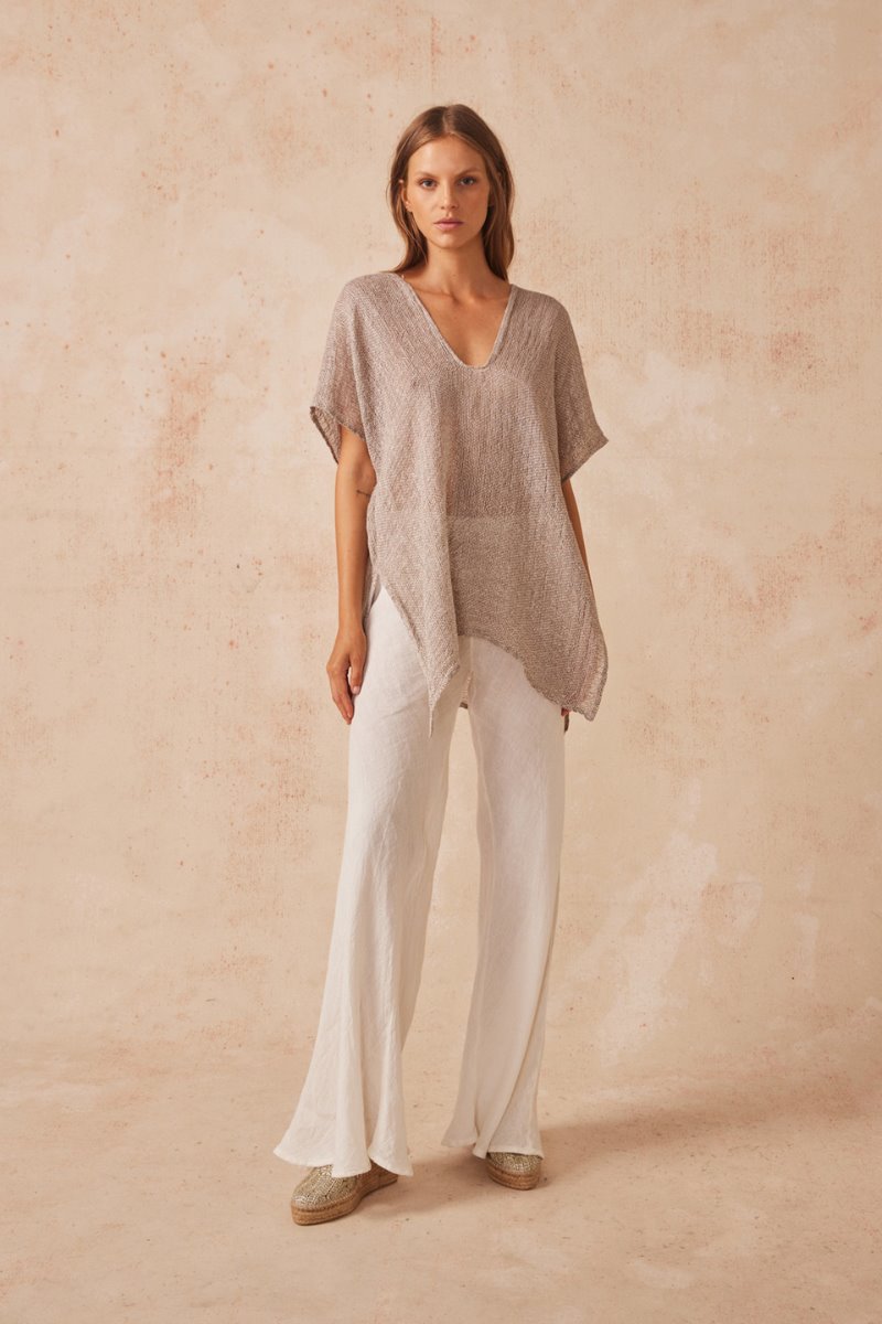 ZAZA TOP-RETE TAUPE Tops Estilo Emporio 