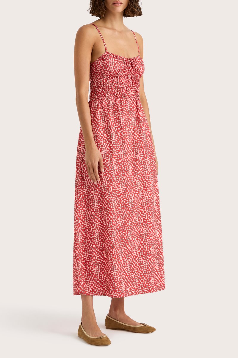 MARIANNE MIDI DRESS-ALLURA FLORAL RED Midi Dress Faithfull the Brand 