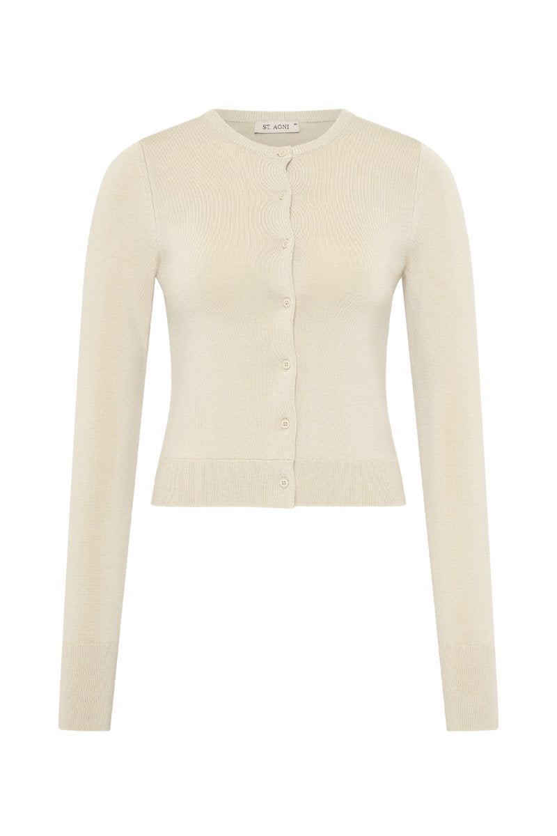 CLASSIC CARDIGAN-CREME Knitwear ST AGNI 