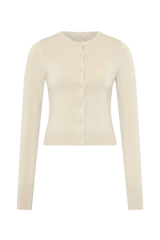 CLASSIC CARDIGAN-CREME Knitwear ST AGNI 