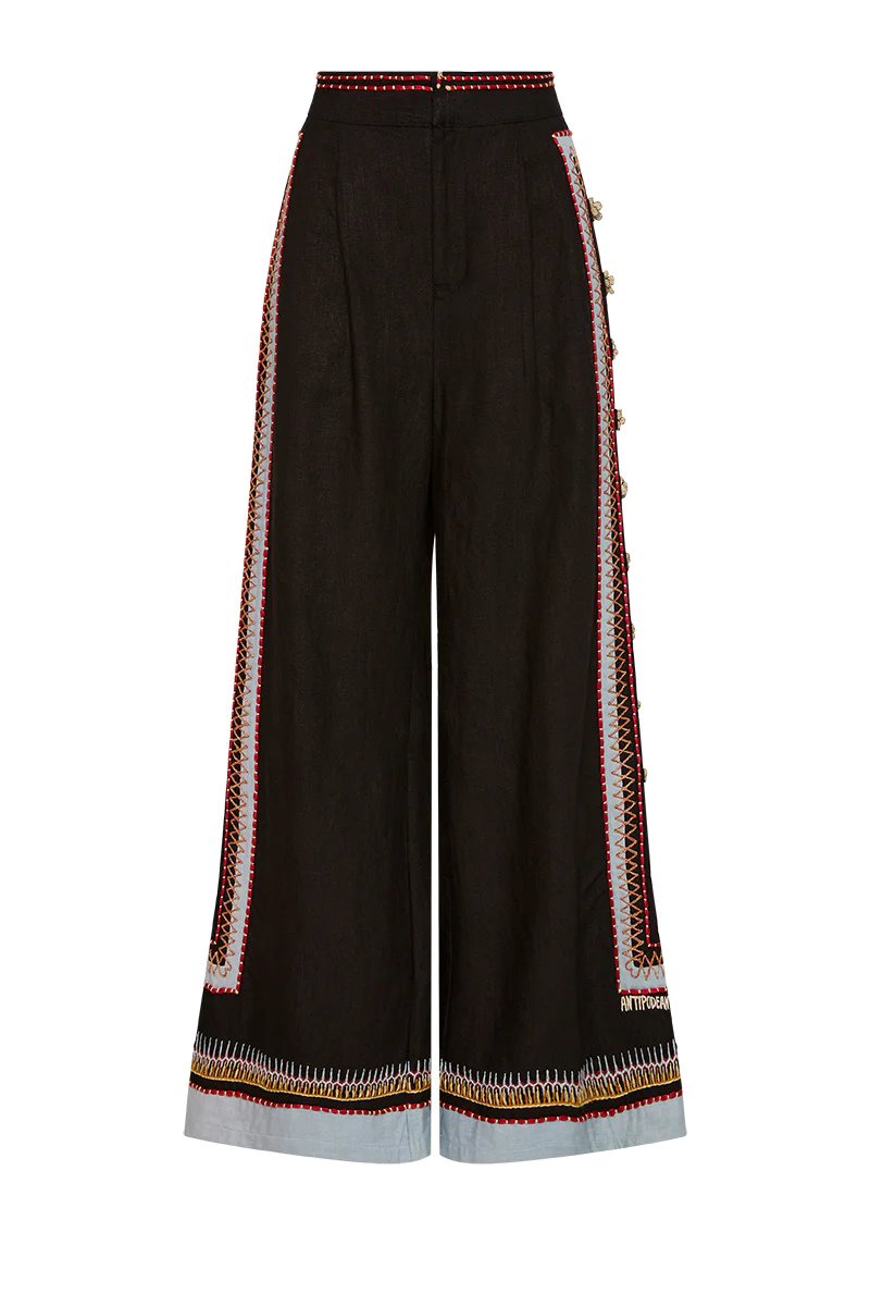 POPPY RELAXED PLEAT PANT-ONYX Pants ANTIPODEAN 