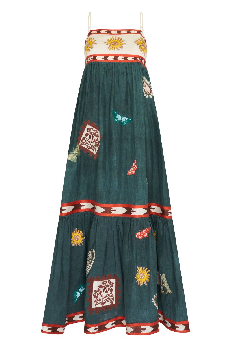 QUINCY SUN DRESS-PEACOCK Dress ANTIPODEAN 6 Peacock 