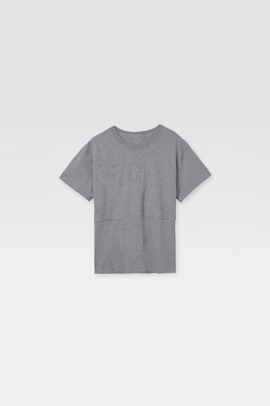 STAR SHORT SLEEVE T-SHIRT-GREY Tops Gimaguas 