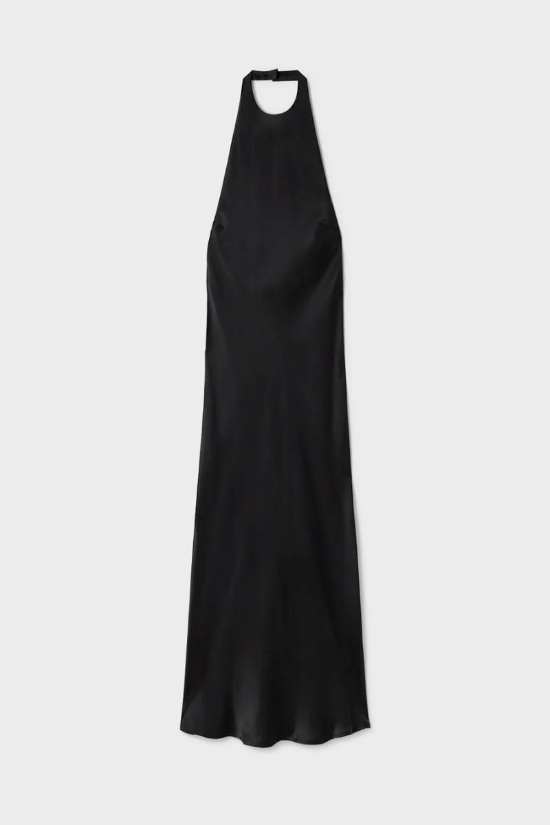 HALTER DRESS-BLACK Midi Dress Silk Laundry 