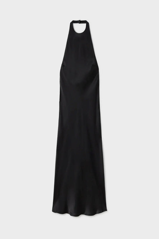 HALTER DRESS-BLACK Midi Dress Silk Laundry 