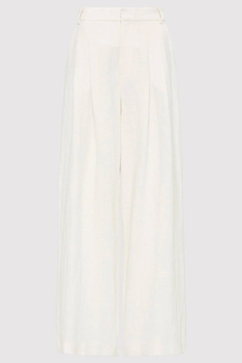 TAILORED LINEN PANTS-IVORY Pants ST AGNI 