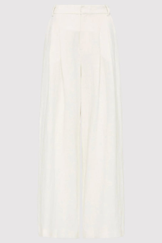 TAILORED LINEN PANTS-IVORY Pants ST AGNI 