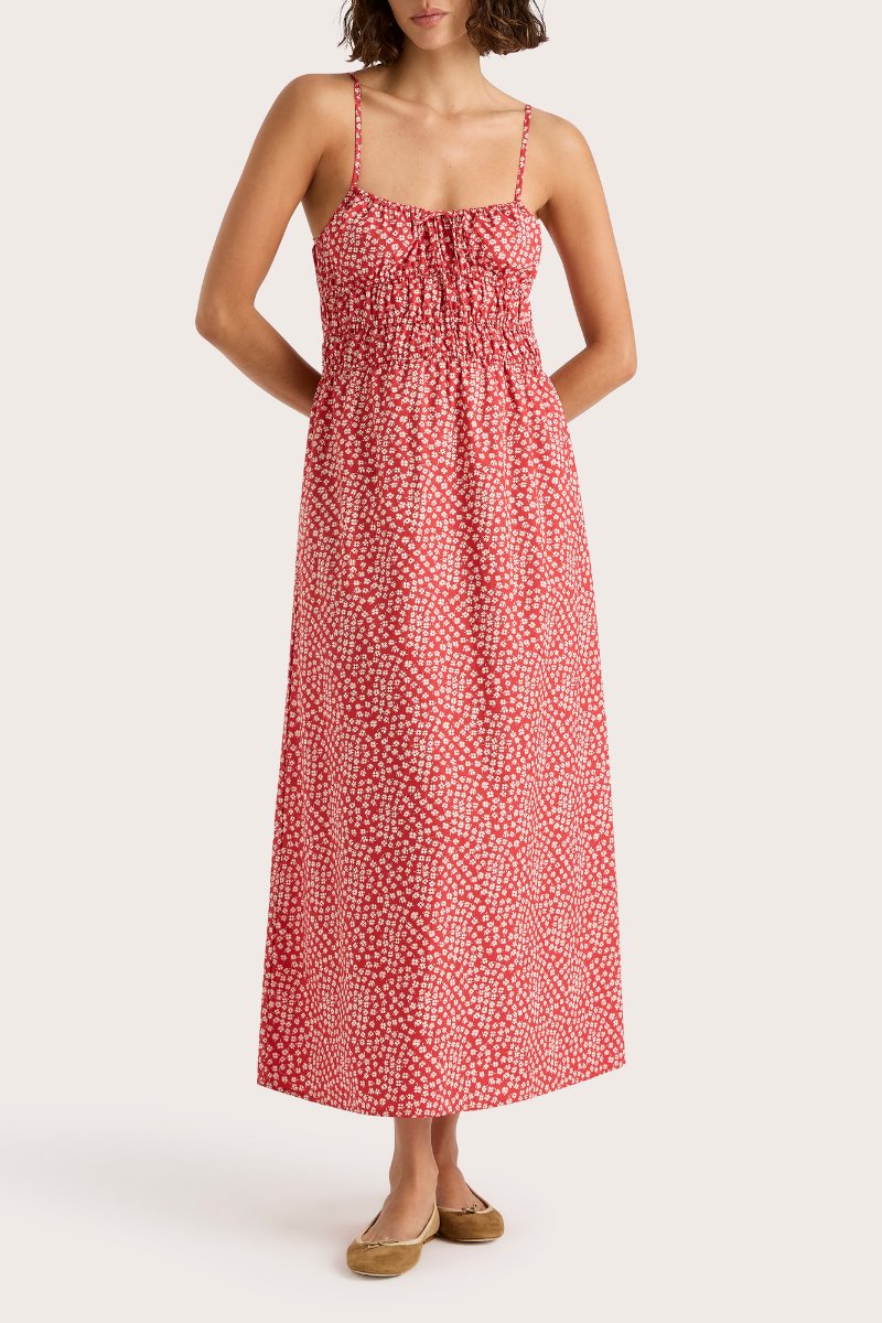 MARIANNE MIDI DRESS-ALLURA FLORAL RED Midi Dress Faithfull the Brand 