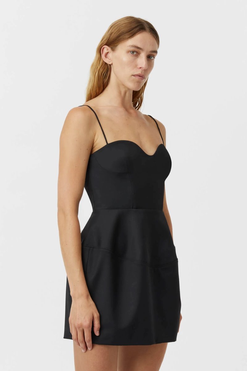 DOHERTY PEPLUM MINI DRESS-BLACK Mini Dress Camilla and Marc 