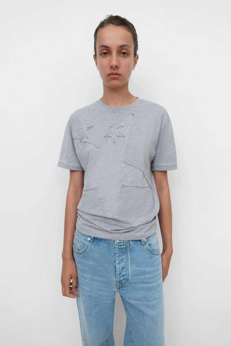 STAR SHORT SLEEVE T-SHIRT-GREY Tops Gimaguas 