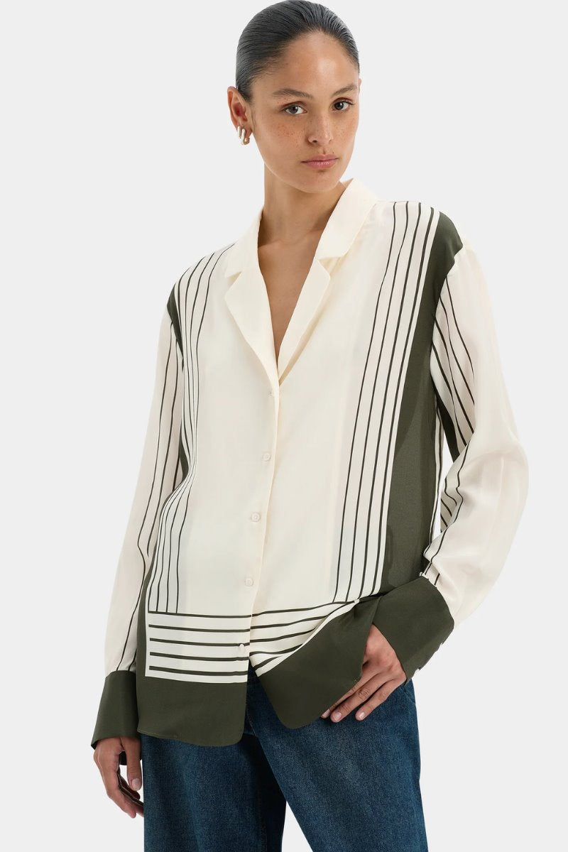 LEILANA SHIRT-GARDEN STRIPE Tops SIR. 