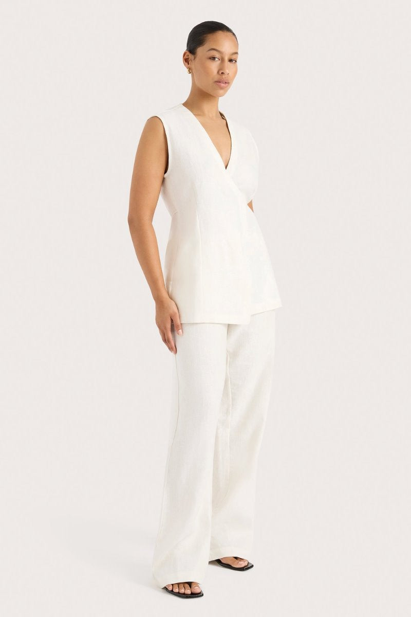 LULEA WRAP VEST-WHITE Tops Faithfull the Brand 