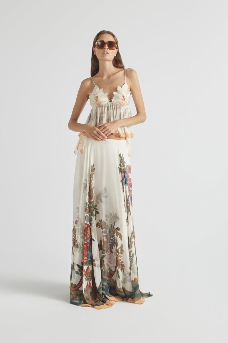 PROMISES FLOWER BUST CAMI-GARDENIA Tops ANTIPODEAN 