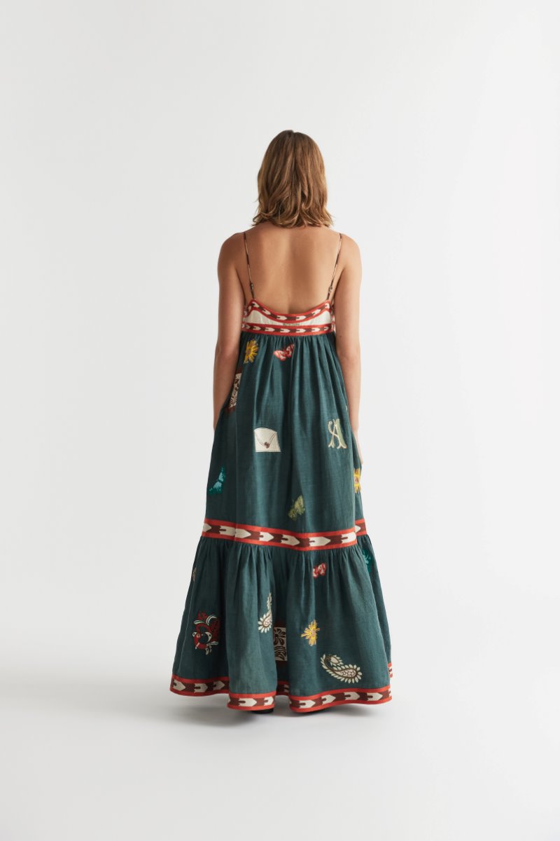 QUINCY SUN DRESS-PEACOCK Dress ANTIPODEAN 