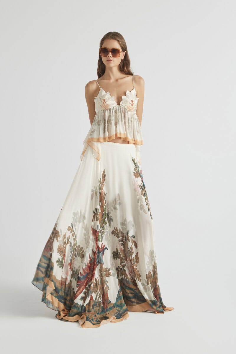 PROMISES FLOWER BUST CAMI-GARDENIA Tops ANTIPODEAN 