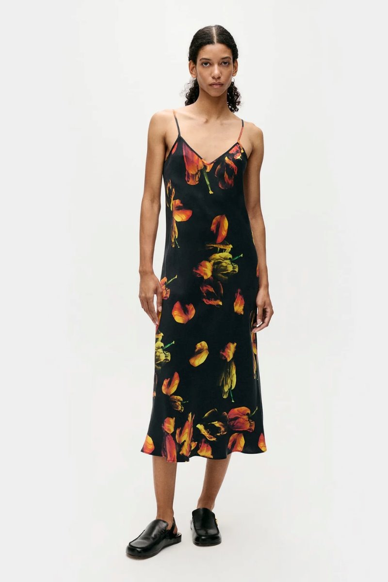 90S SLIP DRESS-TULIPA BLACK Maxi Dress Silk Laundry 