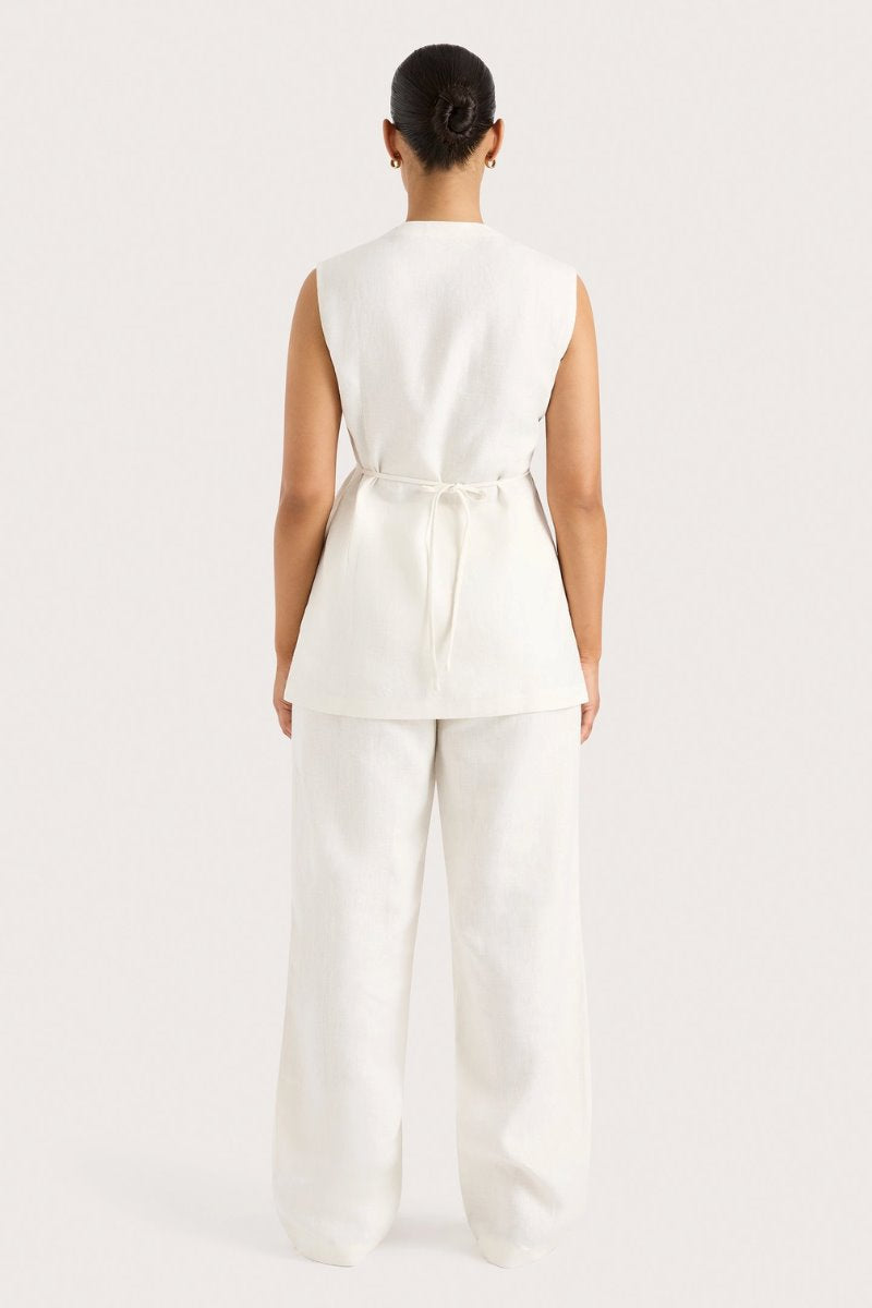 LULEA WRAP VEST-WHITE Tops Faithfull the Brand 