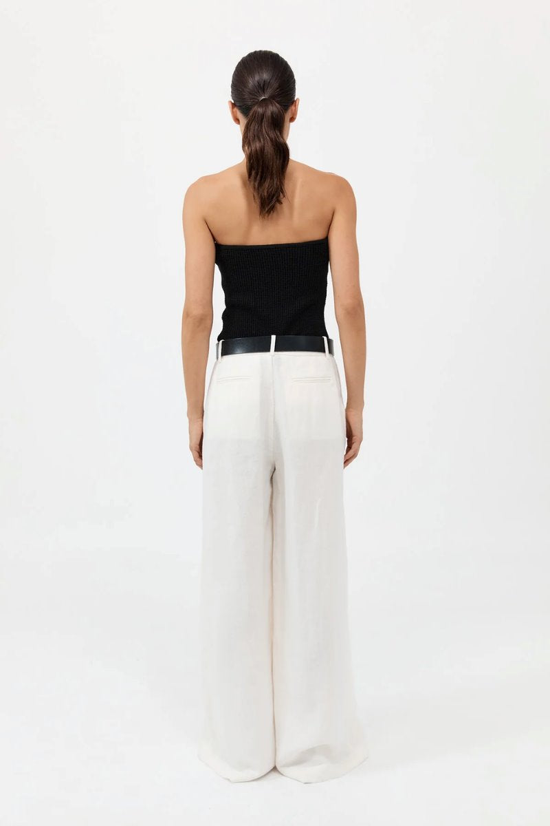 TAILORED LINEN PANTS-IVORY Pants ST AGNI 