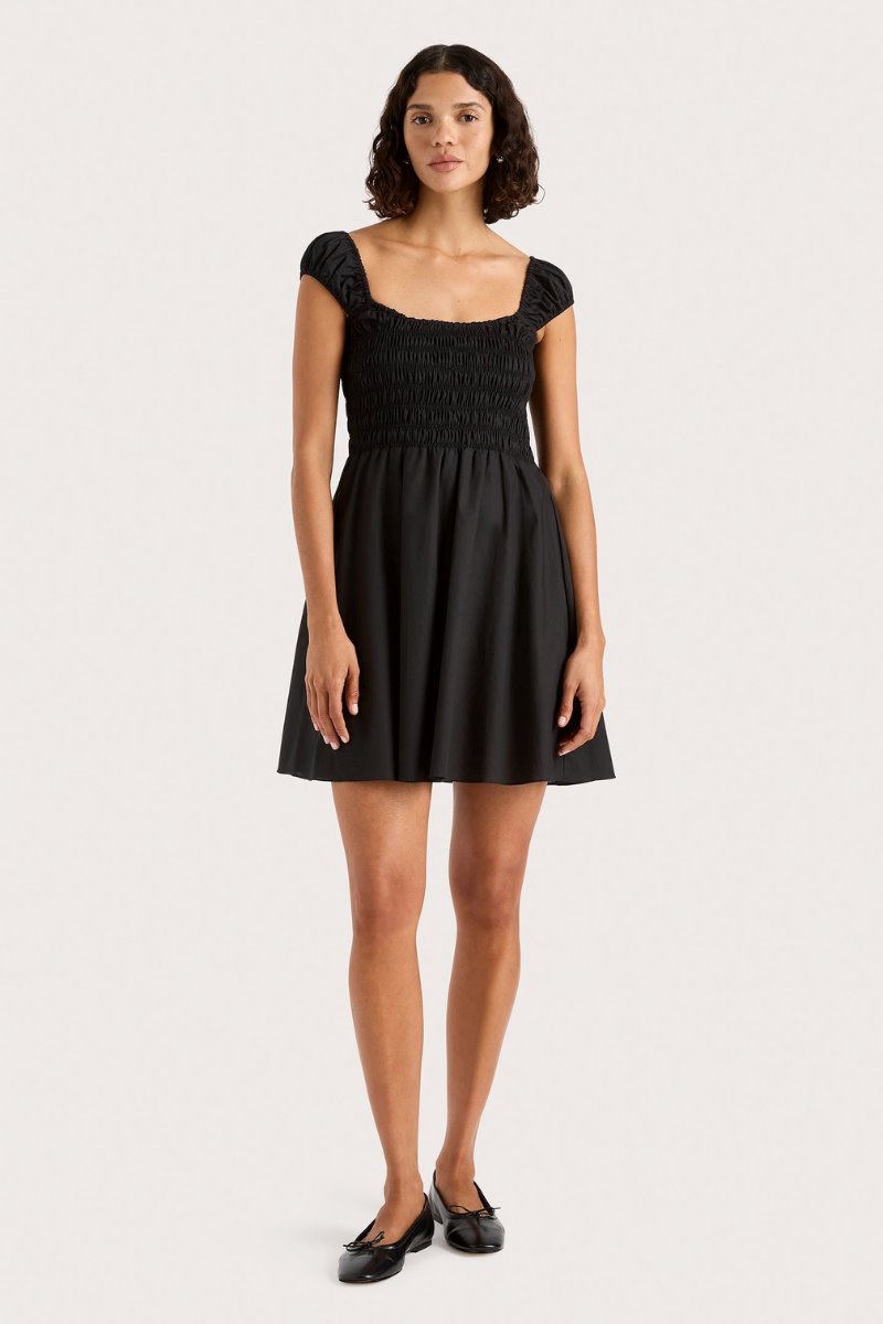 LENE MINI DRESS-BLACK Mini Dress Faithfull the Brand 