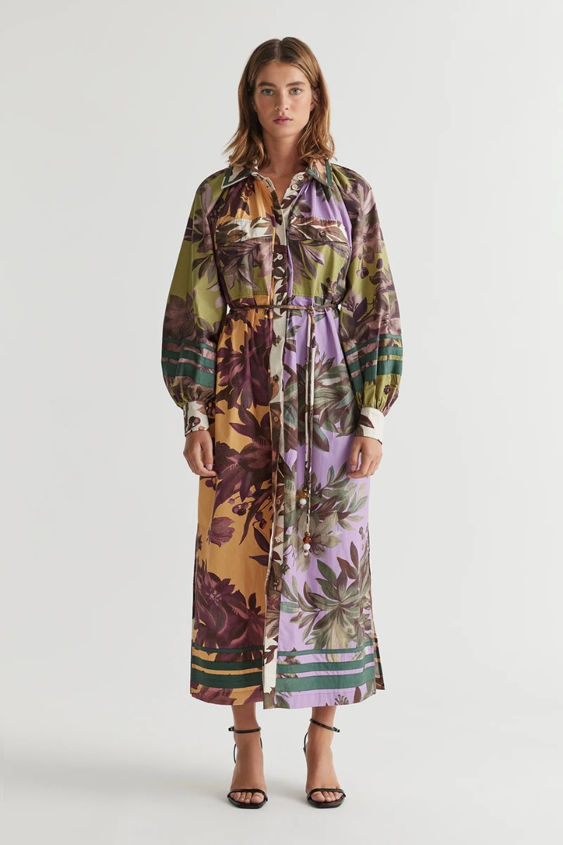 HANSEL LONG SHIRT DRESS-FLORAL Maxi Dress ANTIPODEAN 