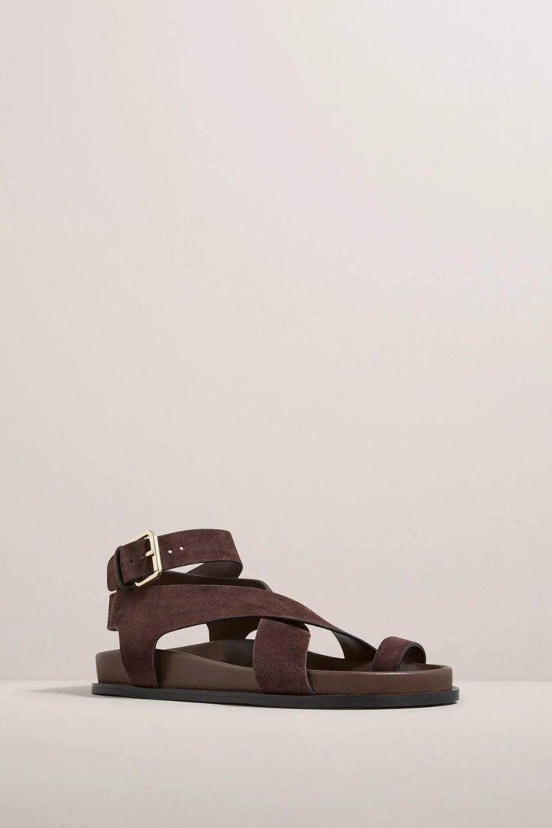 THE JALEN SANDAL-WALNUT SUEDE Sandals A.Emery 