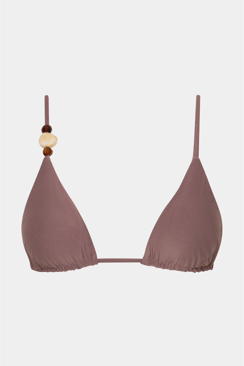 JEANNE BEADED STRING TRIANGLE TOP-TAUPE Swim SIR. 