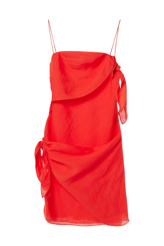 ROSALIA WRAP MINI-TANGERINE Mini Dress SIR. 