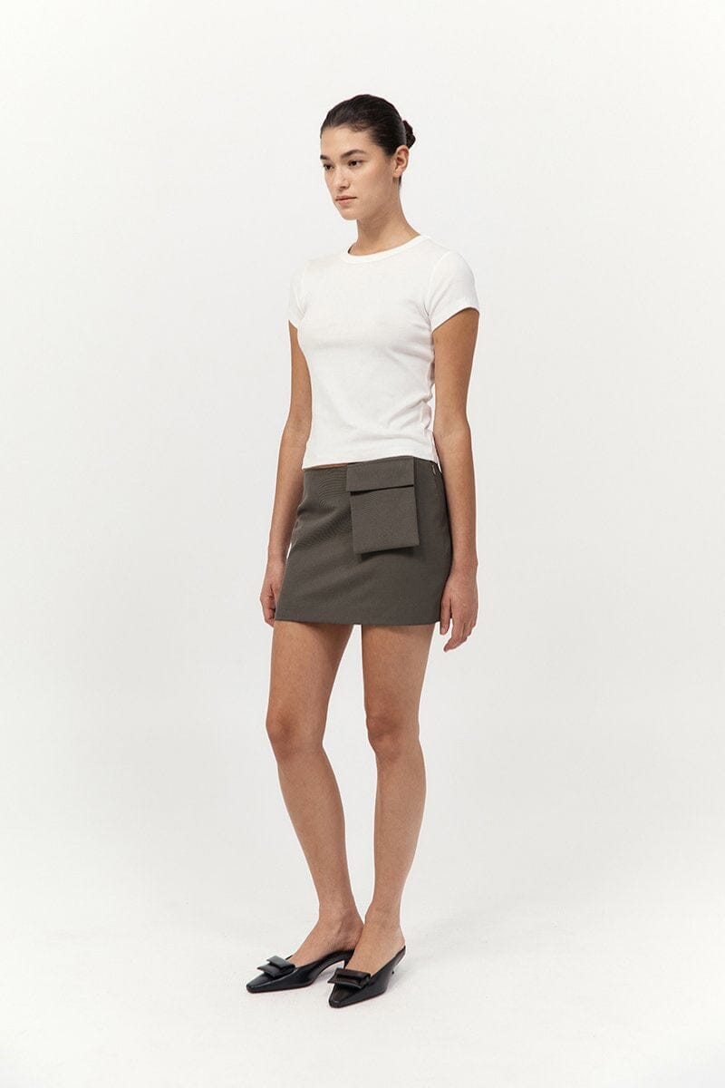 UTILITY POCKET MINI-KHAKI Skirts ST AGNI 