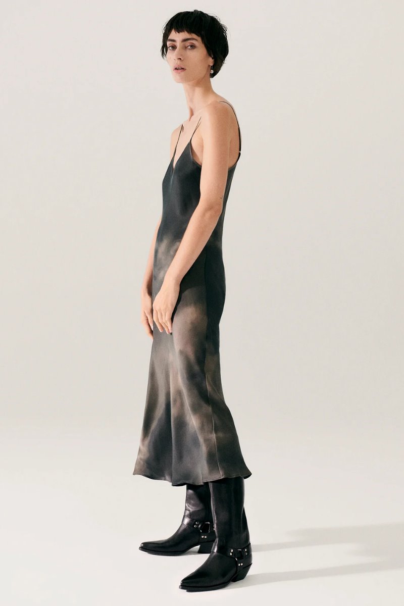 90S SLIP DRESS-SMOKE Midi Dress Silk Laundry 