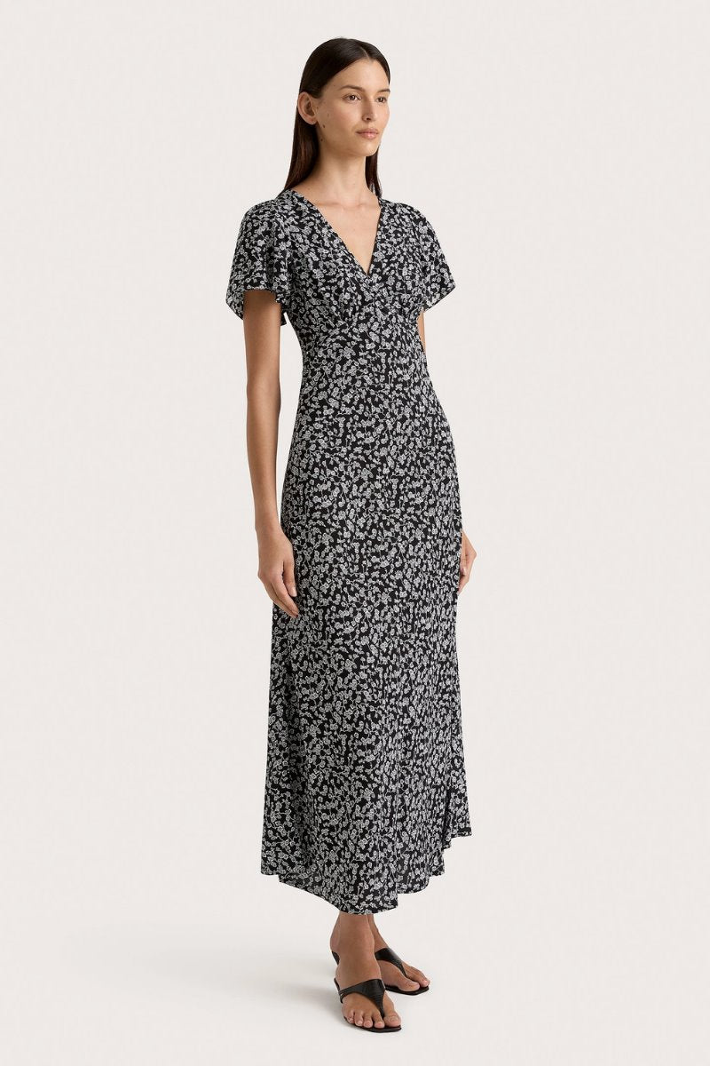 BODA MAXI DRESS-AMARYLLIS FLORAL BLACK/WHITE Maxi Dress Faithfull the Brand 