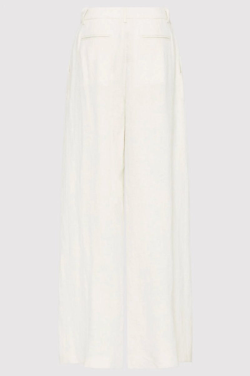 TAILORED LINEN PANTS-IVORY Pants ST AGNI 