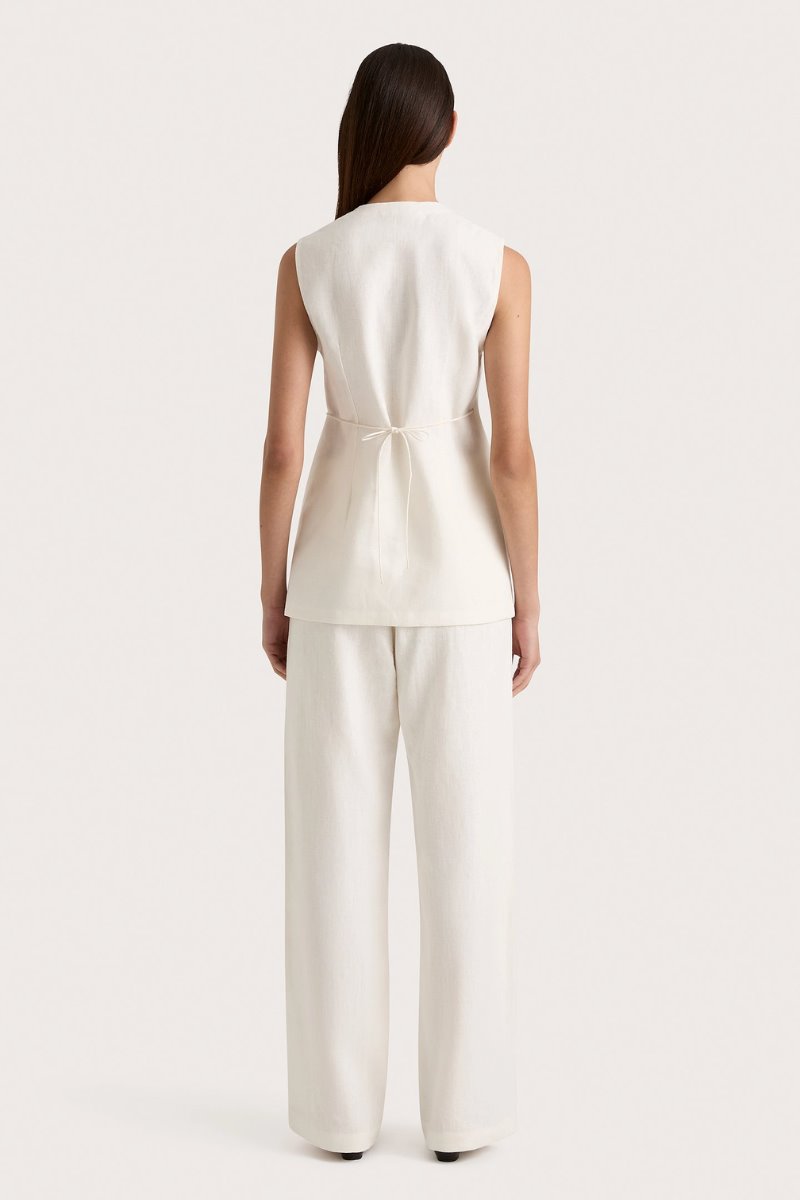 LULEA WRAP VEST-WHITE Tops Faithfull the Brand 