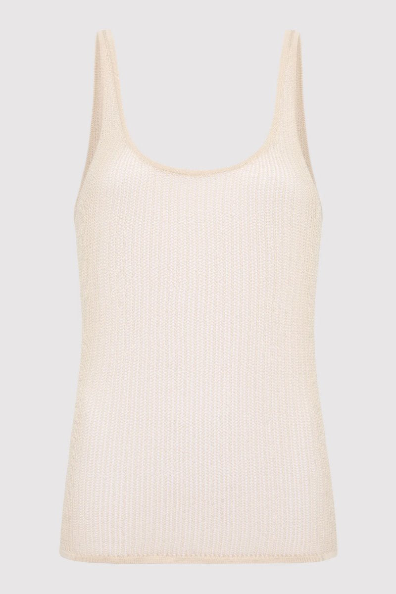 FINE CROCHET CAMI-SAND Tops ST AGNI 