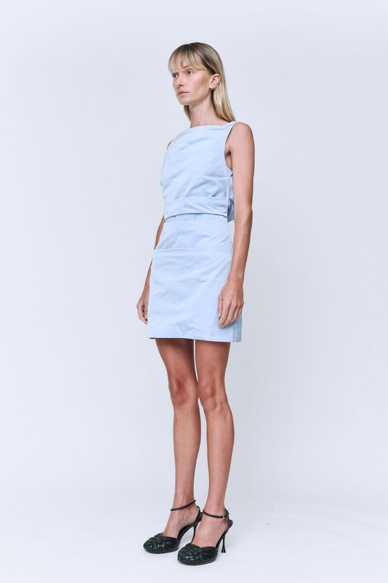 EMMA MINI DRESS-POWDER BLUE Fox & Dove EMMA MINI DRESS-POWDER BLUE Fox & Dove