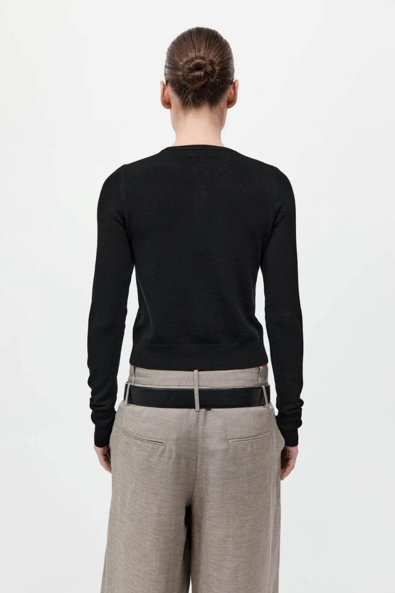 CLASSIC CARDIGAN-BLACK Knitwear ST AGNI 